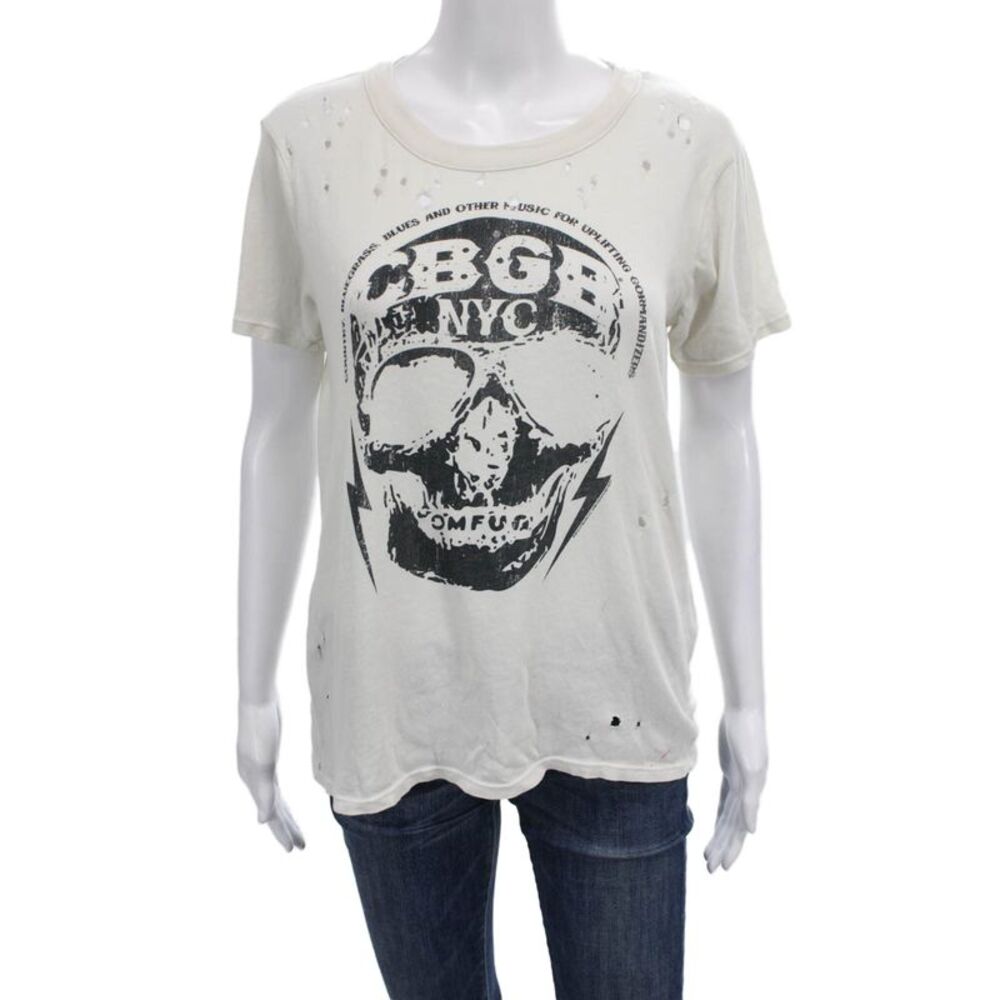 Chaser Unisex Adults White Graphic T-Shirt Cotton Crew Neck Size S